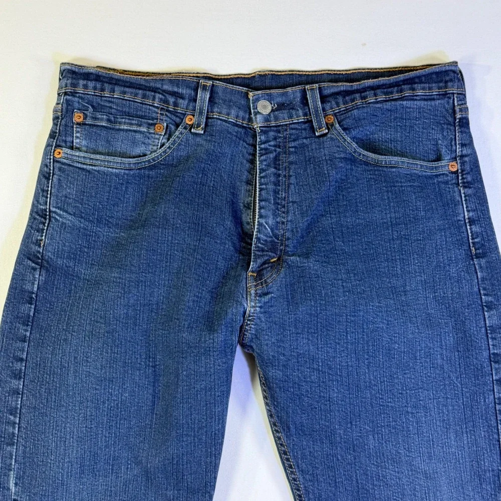 Levi's 505 Mens Jeans 36x29 Regular Fit Straight Leg‎ Blue Wash Denim Stretch